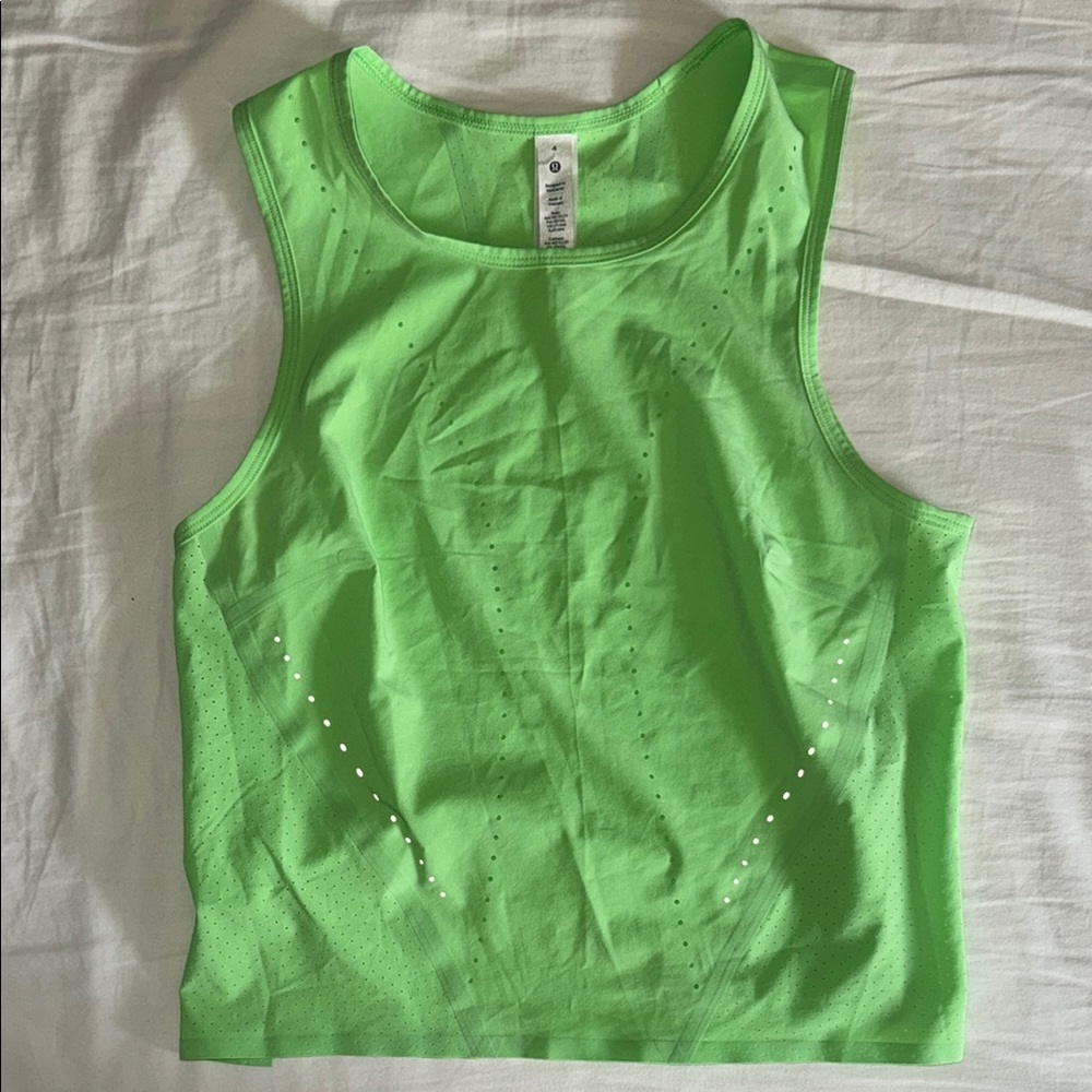 Lulu neon green race tank